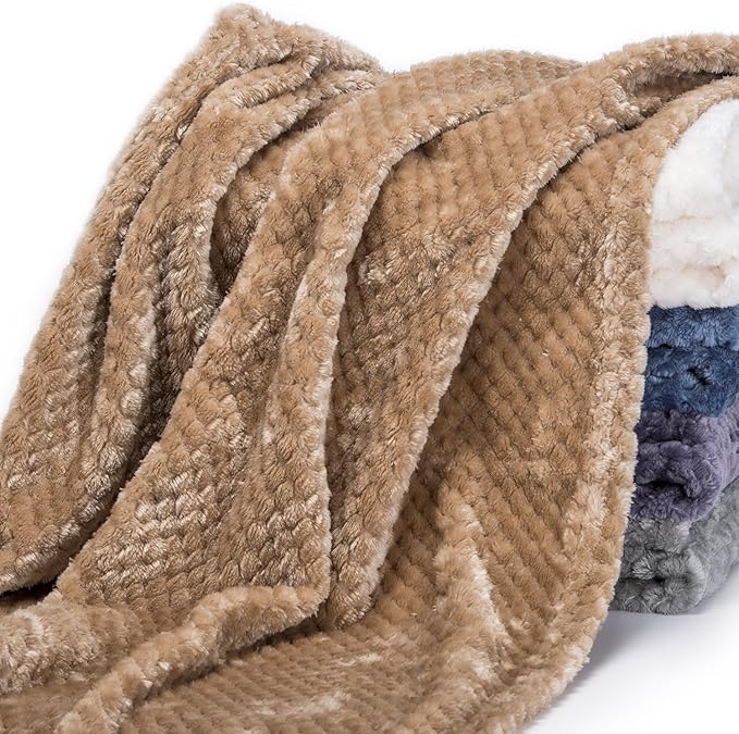 Fuzzy Blanket or Fluffy Blanket for Baby, Soft Warm Cozy Coral Fleece Toddler, Infant or Newborn Receiving Blanket for Crib, Stroller, Travel, Decorative (28Wx40L, XS-Coffee)