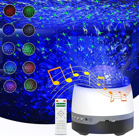 Galaxy Projector,Star Projector for Bedroom,Remote Control & White Noise Bluetooth Speaker,8 Soother Sounds,Timer,LED Night Lights for Kids Room, Adults Home Theater, Party, Living Room Decor
