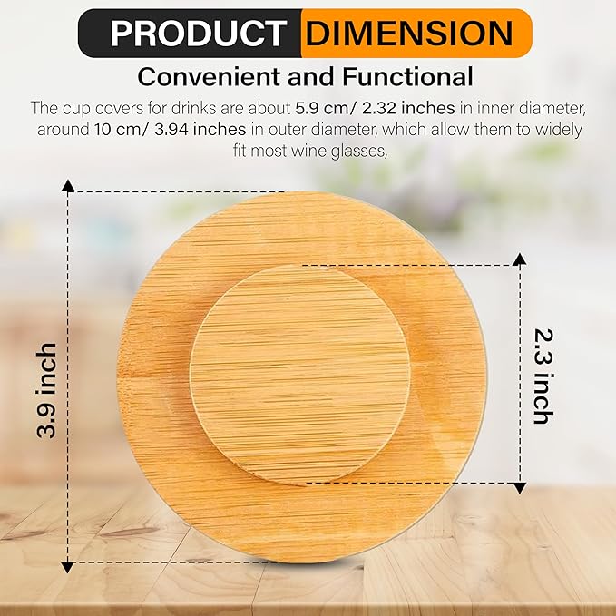 Personalized Wine Glass Charcuterie Topper - Custom Laser Engraved Initial Bamboo Wine Glass Topper Stopper Coasters Plate ID Identification Wine Glass Charcuterie Board Topper (Letter V)