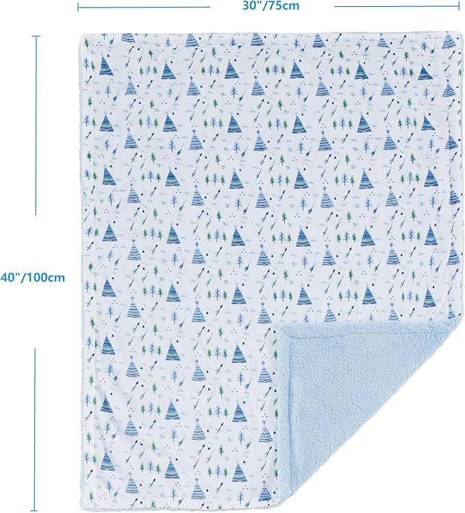 CREVENT 30''X40'' Cute Cozy Fluffy Warm Baby Blanket for Girls Boys Infants Toddlers' Bedding/Crib/Cot/Stroller, Baby Shower Birthday Newborn's Gift - Christmas Tree