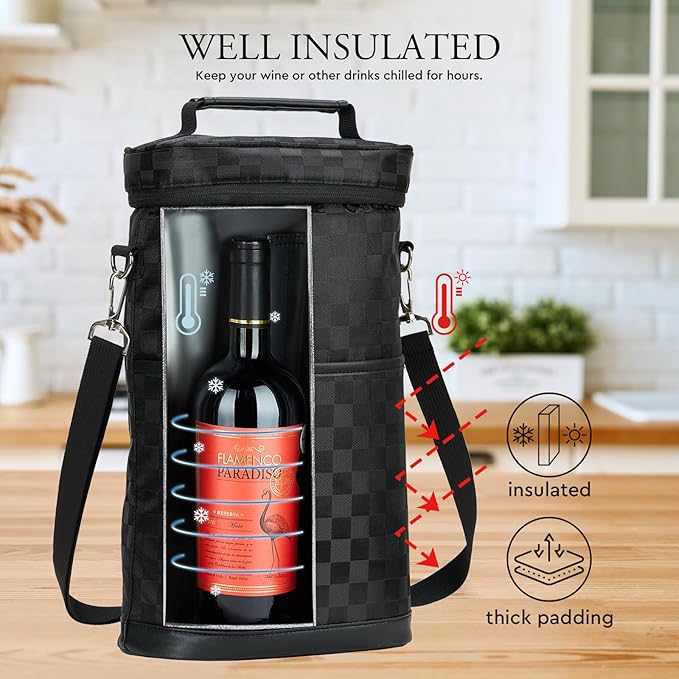 AW BRIDAL Wine Gifts Bag for Women Wine Gift Basket Personalized Birthday Gifts for Women Wine Lover Gifts Wine Tote Bag for Travel Insulated Wine Bags with Tumblers