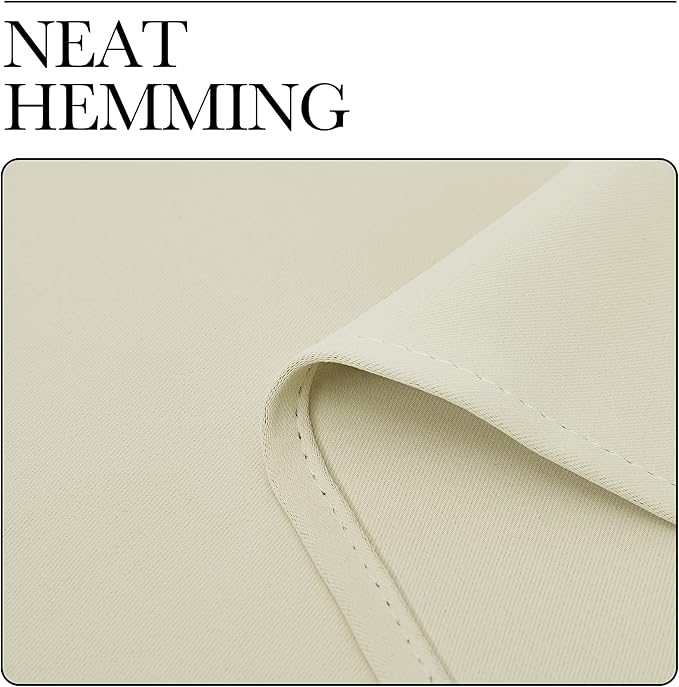 NICETOWN Room Darkening Curtain Panels - Baby Room Curtains 90 inches Long, Privacy Draperies (Beige, 42 inch Width, 2 Panels)