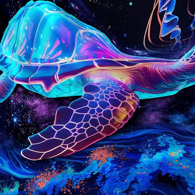 AILONEN Colorful Sea Turtle Shower Curtain for Bathroom,Beautiful Turtle with Jellyfish Bath Curtain for Kids,Boys,Girls,Ocean Animal Waterproof Fabric Shower Curtain Set with Hooks,72" W*96" H