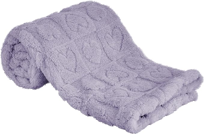 Fleece Baby Blanket Heart Checkered Blanket, Ultra Soft Cozy Baby Blankets for Girls Boys, Fluffy Infant Toddler Newborn Receiving Blankets for Crib Stroller 30”×40” (Purple)