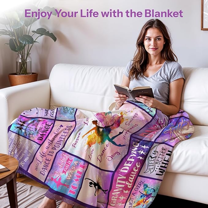 Dance Gifts for Girls, Gifts for Dancers, Dance Blanket, Dancer Gifts for Girls Teens, Ballet Blanket Gymnastics Blanket on Christmas Birthday Thanksgivings 50x60 in