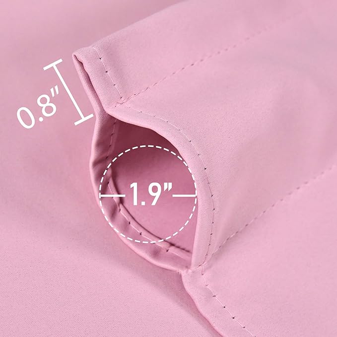 Baby Pink Valance for Windows 60x18 Inch Solid Thermal Insulated Blackout Rod Pocket Kitchen Short Curtain Toppers Valance for Bathroom Living Room 1 Panel