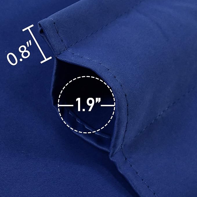 Navy Valance for Windows 52x18 Inch Solid Thermal Insulated Blackout Rod Pocket Kitchen Short Curtain Toppers Valance for Bathroom Living Room 1 Panel