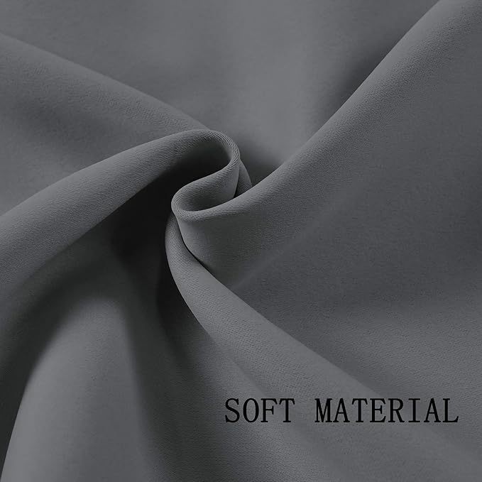 Dark Grey Valance for Bedroom Solid Grommet Top Blackout Thermal Insulated Curtain Valance for Living Room Basement/Loft/Office 52 X18 1 Panel Gray