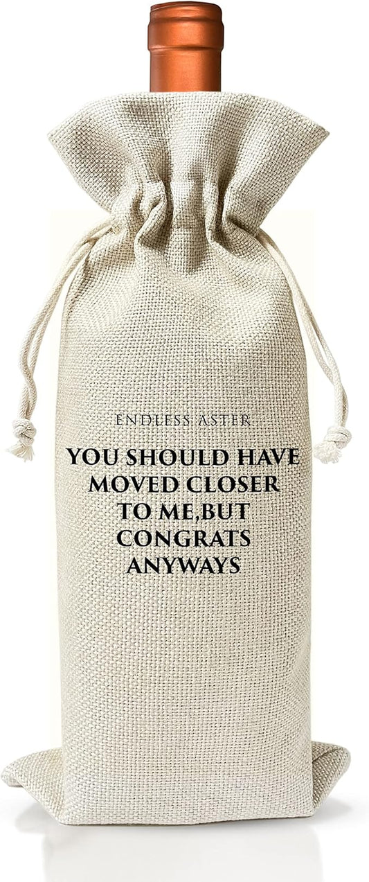 Housewarming Wine Bag - Housewarming Party Decorations - New Home Owner Gift - New House Congratulations decorations - Housewarming Party Supplies - Gift for Women Men - Realtor Gift - HiMo202