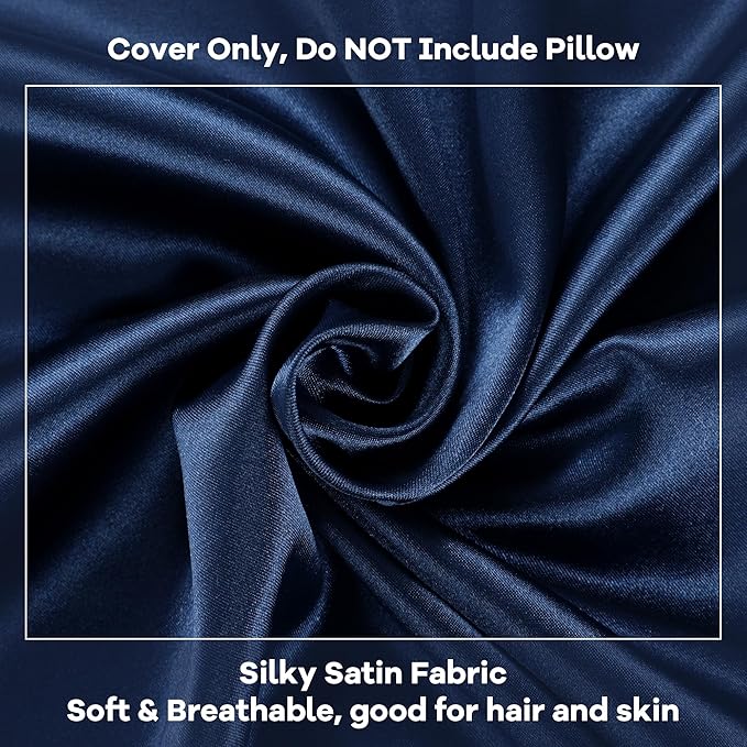 HOMBYS Satin Bed Wedge Pillow Cover Silky & Smooth Wedge Pillowcase 1 Pack 24x24x12, Soft & Breathable, Removable & Machine Washable-Zipper Design (Pillow Not Include)