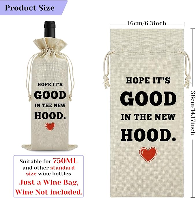 Housewarming gifts for New House Wine Bag New House Bless Gift for New Homeowner Neighbor Friends Moving Away Gifts for Home Buyers Congratulations Housewarming Wedding Birthday Party Supplies