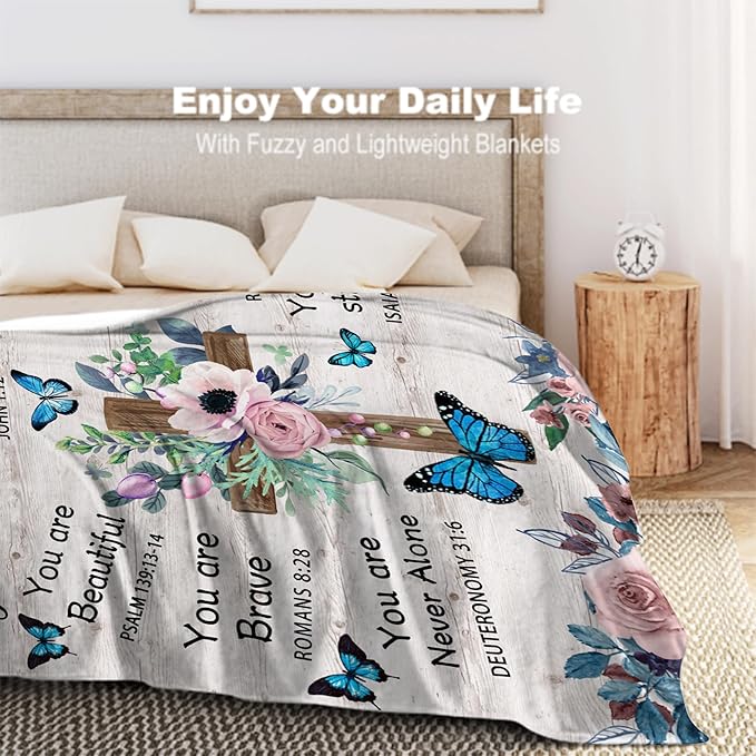 Christian Gifts for Women Faith, Catholic Gifts, Faith Based Gifts, Baptism Gifts for Women, Bible Gifts for Women, Christian Gifts for Women Blanket on Birthday, Christmas 50x60 in