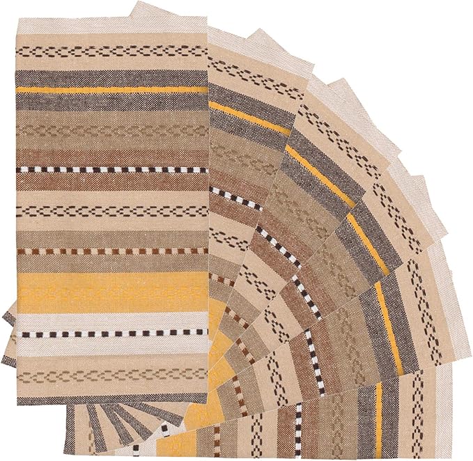 Cloth Napkins,Cotton Napkins,Dinner Napkins Cloth,Dinner Napkins,Cloth Napkins Set of 12 Cotton,Napkins Cloth,Cloth Napkins Cotton,Cotton Dinner Napkins, Salsa Stripe Napkins 18x18 Beige Multi