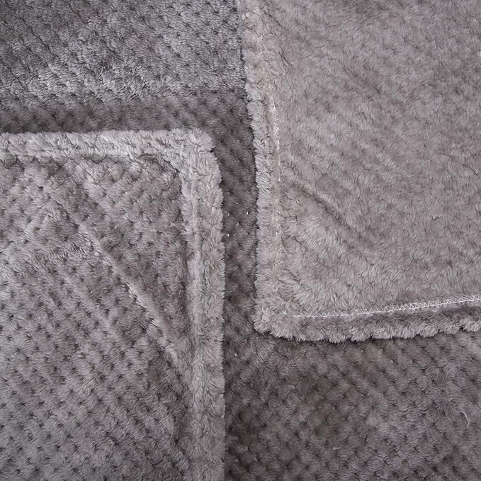 Fuzzy Throw Blanket, Plush Fleece Blankets for adults, Toddler, boys and Girls, Warm Soft Blankets and Throws for Bed, Couch, Sofa, Travel and Outdoor, Camping (Queen(80"x90"), XXL-Flint Gray)