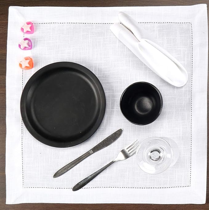 White Napkins Cloth,White Hemstitched Napkins,Cloth Napkins, Cotton Napkins,Dinner Napkins Cloth,Dinner Napkins,Napkin Cloth Washable,Cloth Napkins Set of 6,Hemstitched Napkins 18x18 White