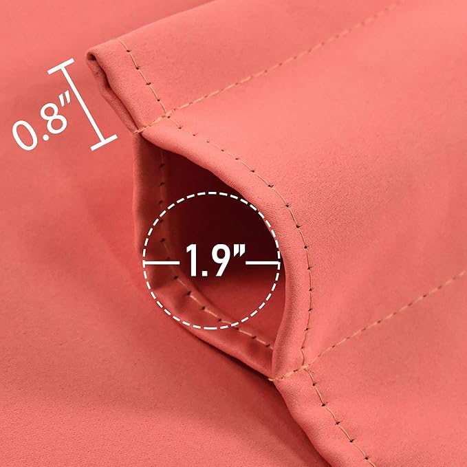 Coral Valance for Windows 42x18 Inch Solid Thermal Insulated Blackout Rod Pocket Kitchen Short Curtain Toppers Valance for Bathroom Living Room 2 Panels