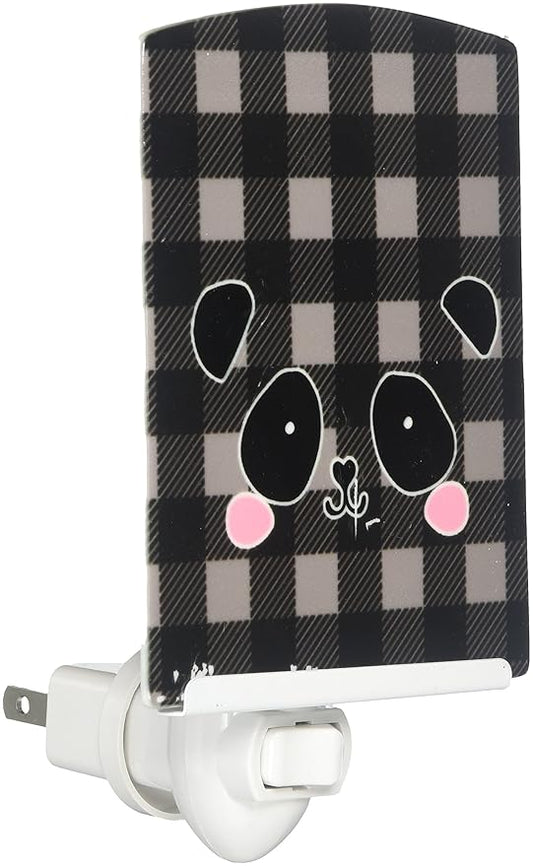 Caroline's Treasures BB7036CNL Panda Bear Face Ceramic Night Light Compact, UL-Certified, Ideal for Bedroom, Bathroom, Nursery, Hallway, Kitchen, 6x4x3, Multicolor