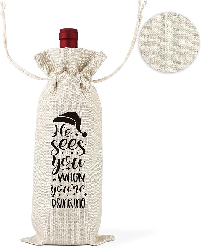 Christmas Wine Gift Bags,Pairs Well With Christmas,Christmas Wine Bags,Wine Gift Bag,Christmas Drawstring Wine Bag,Christmas Party Favors,Holiday Party Favors,1 Drawstring Gift Wine Bag,Q34