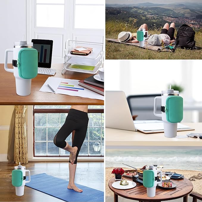 Water Bottle Pouch for Stanley 40 oz Tumbler with Handle - Gym Accessories for Women, Cup Belt Bag Compatible with Stanley/Simple Modern Tumbler Accessories