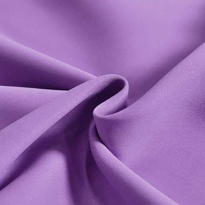 Light Purple Valance for Windows 72x18 Inch Solid Thermal Insulated Blackout Rod Pocket Kitchen Short Curtain Toppers Valance for Bathroom Living Room, Lilac Lavender