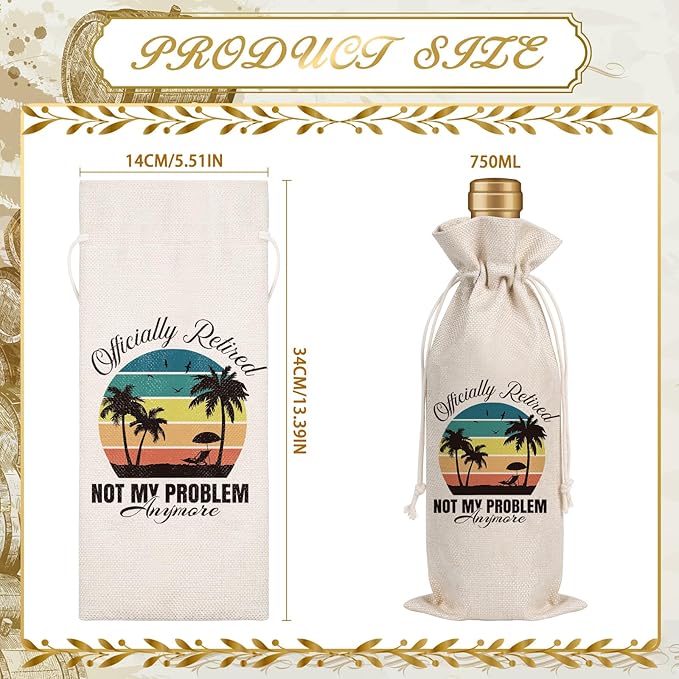Retirement Gifts for Women Men - Retirement Wine Bag Officially Retried Gift for Teacher Retirement Travel Gifts Funny Retirement Wine Bag Gift for Retired Teachers Employees Friends Colleague
