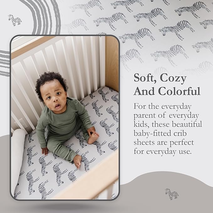 Crib Sheets - Crib Sheets Girl -Crib Sheets Boy - Jersey Sheets - Nursery Bedding - Toddler Bedding Sets for Girls - Toddler Bedding Sets for Boys - Baby Crib Sheets - OILO Studio Crib Sheet Zebra