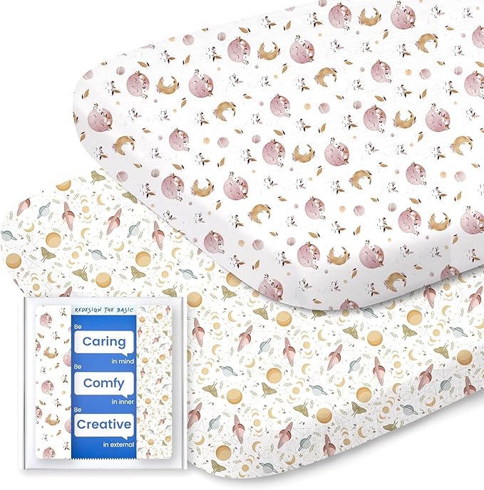 Bassinet Sheets for Baby Boy Girl, TotBasic Buttery Soft Universal Bassinet Fitted Sheet, Compatible with Halo, Mika Micky, Baby Delight, Dream On Me, Maxi COSI & More Bassinet Mattress