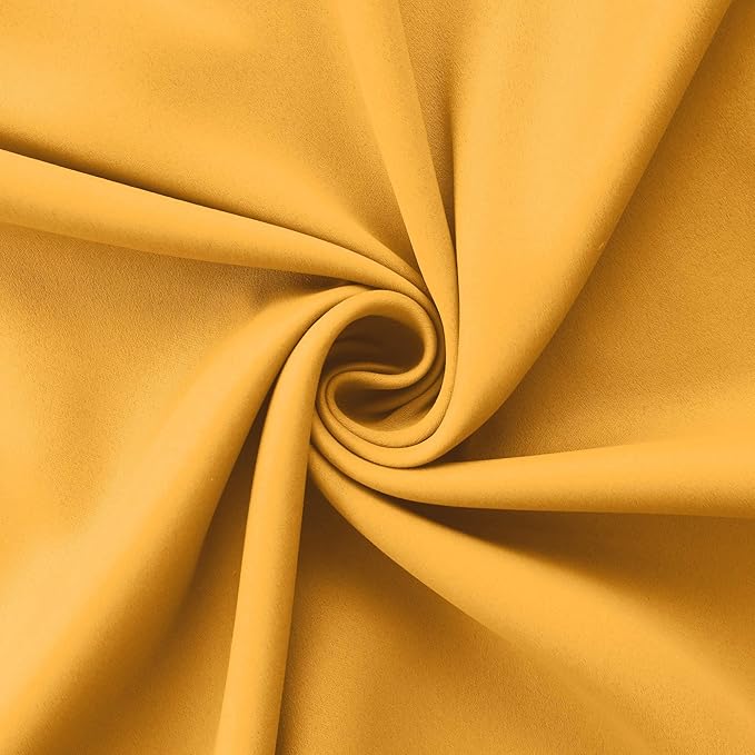 Mrs.Naturall Yellow Curtains 96 Inches Long for Bedroom 2 Panels Set Grommet Blackout Living Room Window Curtains