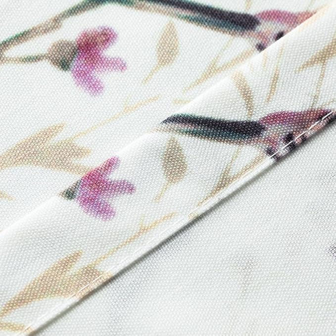 Leeva Birds Printed Tie Up Shades Curtains for Bathroom, Rod Pocket Adjustable Shade Curtain and Drapes for Living Room Bedroom, 42x63 in, One Panel, Purple