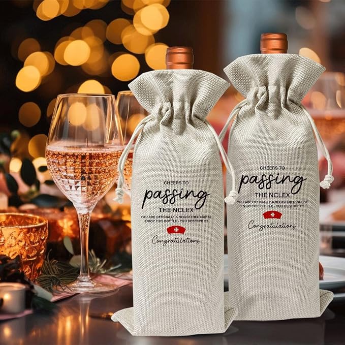 Passing The Nclex Gift Wine Bag, Funny Nurse Graduation Party Decoration Favors, Nurse Day Week Gift Bag For Her Women Coworker Nurse Practitioner, Funny Nurse Appreciation Gift