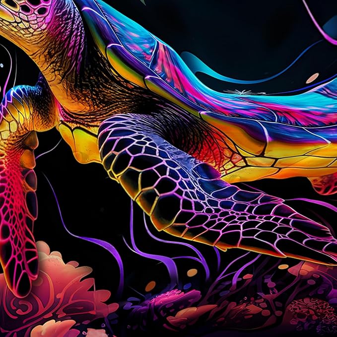 AILONEN Colorful Sea Turtle Shower Curtain for Bathroom,Beautiful Turtle with Fish Bath Curtain for Kids,Boys,Girls,Ocean Animal Theme Waterproof Fabric Shower Curtain Set with Hooks,48" W*72" H