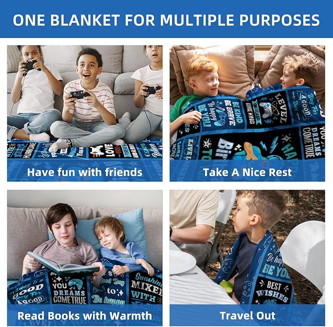 Teen Boy Gifts, Happy Birthday for Boy Blankets, Happy Birthday Decorations for Boy, Birthday Gifts for Boys Kids, Boy Kids Birthday Gift, Super Soft Kids Blanket, Best Birthday Gift Ideas 60 X 50in