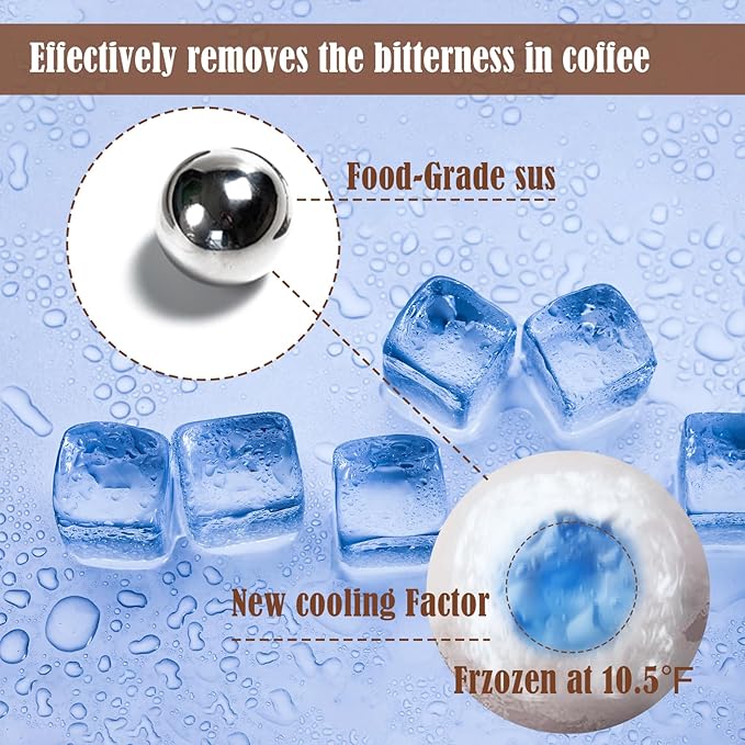 Espresso Frozen Ball for Espresso Coffee Espresso Cooling Tool Stainless Steel Chiller Ball/Ice Sphere, Espresso Cooler (NOT SOLID)