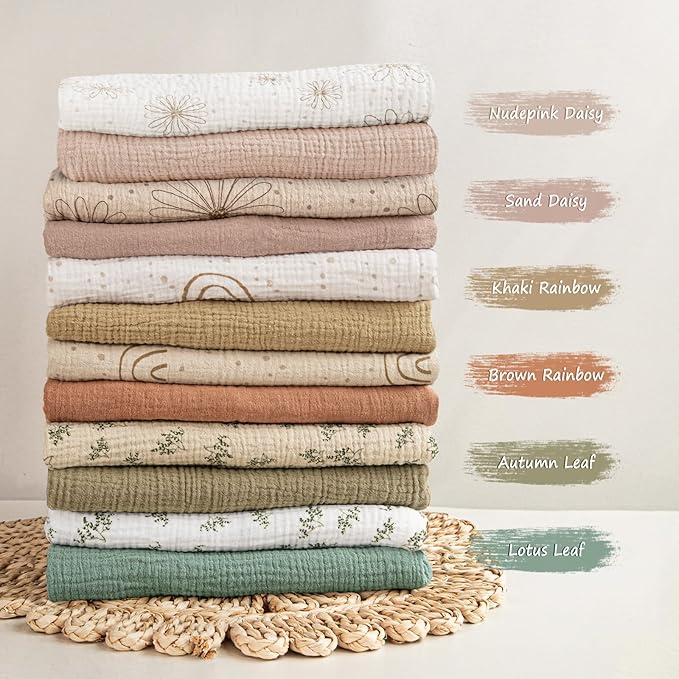 Muslin Bassinet Sheets Baby: Cotton Bassinet Sheets Fitted for Boys and Girls - Bassinet Sheets for Oval Rectangle or Hourglass Mattress(Lotus Leaf)