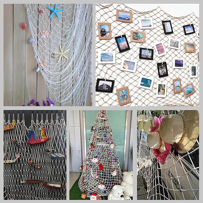 Rope Net Kids Safety Rope Netting Stairs Balcony Fence Safety Net Child Railing Playground Protection Rope Netting Indoor and Outdoor Decor Net White (6mm,1X6m)