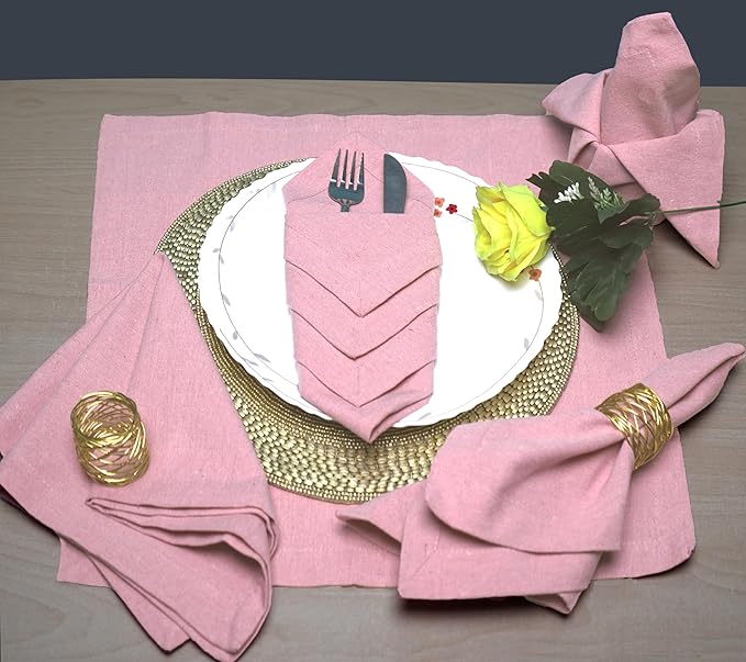 Cotton Napkins,Cloth Napkins,Dinner Napkins Cloth,Dinner Napkins,Cloth Napkins Set of 12 Cotton,Napkins Cloth,Cloth Napkins cotton,Cotton Dinner Napkins,Machine Washable Napkin 18x18 Baby Pink