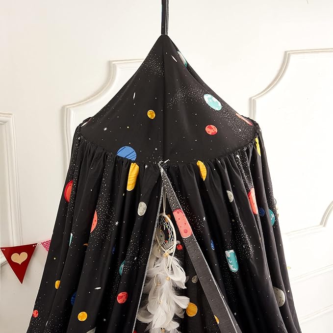 Mengersi Starlight Bed Canopy,Canopy for Bed Girls Room Decoration Princess Castle, Dreamy Mosquito Net Reading Nook,Fit for Twin Full Queen Size Bed