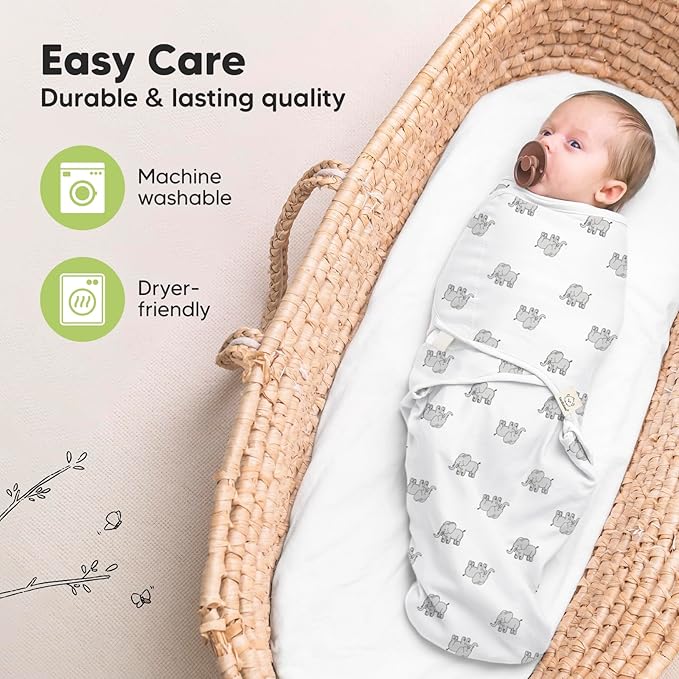 3-Pack Organic Baby Swaddle Sleep Sacks - Newborn Swaddle Sack, Ergonomic Baby Swaddles 0-3 Months, Swaddles for Newborns, Baby Sleep Sack, Baby Swaddle Blanket Wrap, Baby Essentials(The Wild 2)