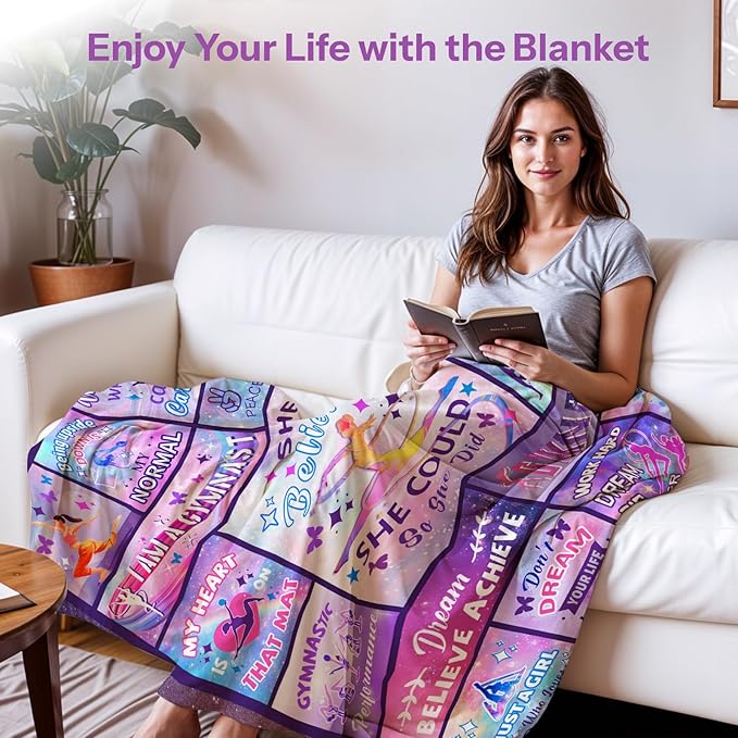 Gymnastics Gifts for Girls, Gymnastics Stuff, Gymnastics Blanket, Gymnastics Gifts, Gymnastics Stuff for Girls, Gymnastics Blankets, Gifts for Gymnasts Girls on Christmas Birthday 40x50 in