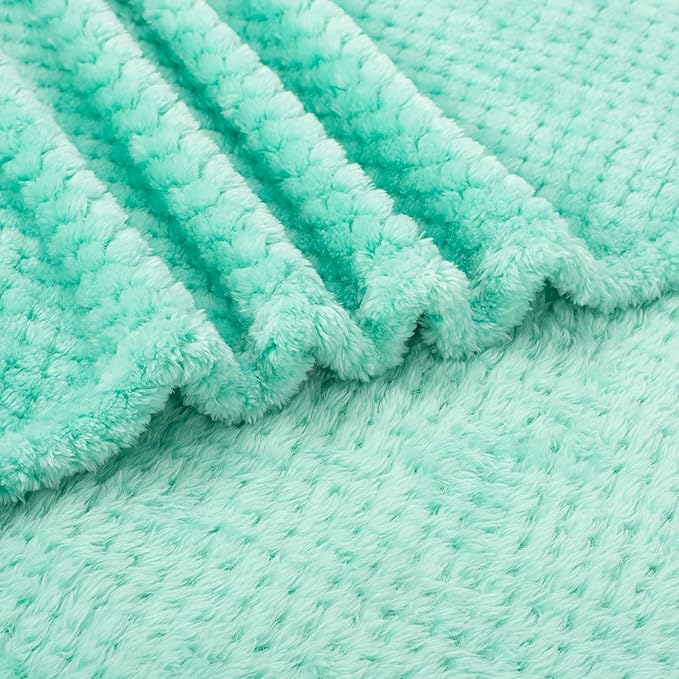 Fuzzy Blanket or Fluffy Blanket for Baby, Soft Warm Cozy Coral Fleece Toddler, Infant or Newborn Receiving Blanket for Crib, Stroller, Travel, Decorative (28Wx40L, XS-T Blue)