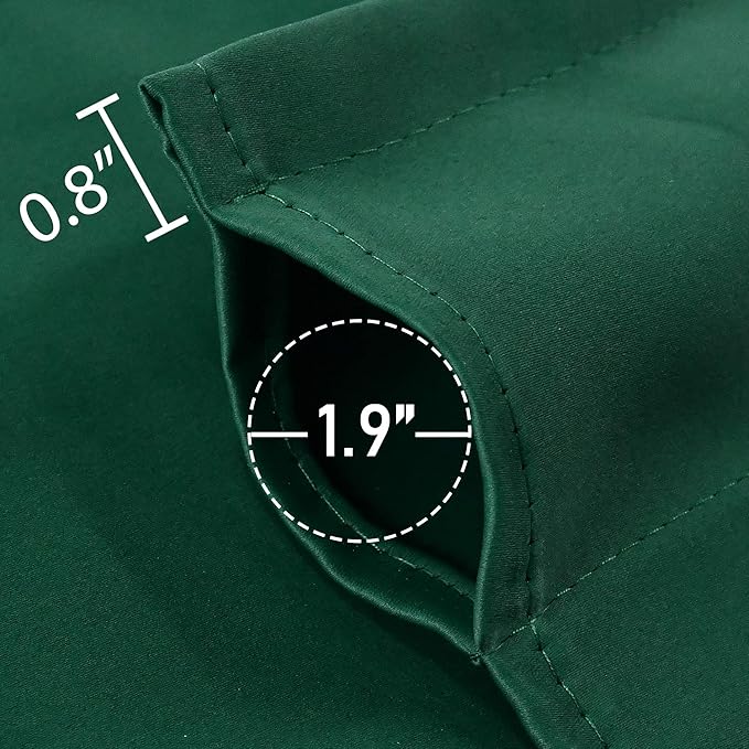 Deep Green Valance for Windows 52x18 Inch Solid Thermal Insulated Blackout Rod Pocket Kitchen Short Curtain Toppers Valance for Bathroom Living Room 1 Panel