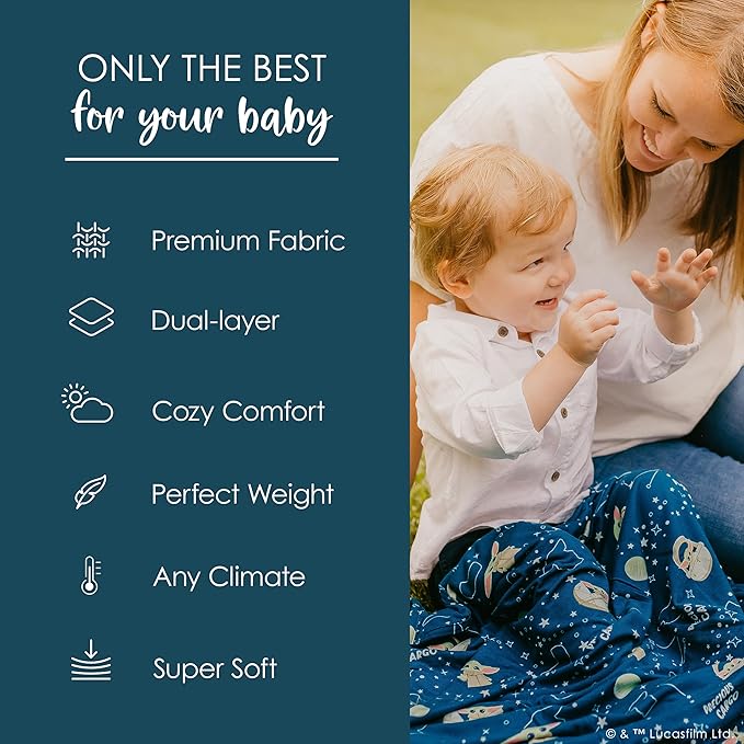 Milk Snob Star Wars The Child Baby Boy and Girl Swaddle Blanket, Soft Receiving, Security Bed and Play Blanket, Toddler and Infant Baby Bedding Registry and Shower Gifts, Newborn Essentials, 35x35
