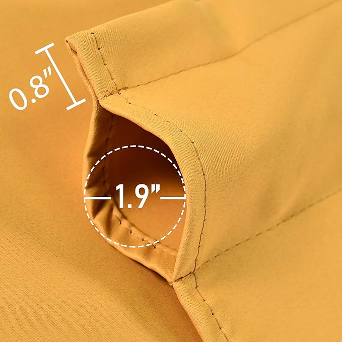 Gold Yellow Valance for Windows 72x18 Inch Solid Thermal Insulated Blackout Rod Pocket Kitchen Short Curtain Toppers Valance for Bathroom Living Room 1 Panel