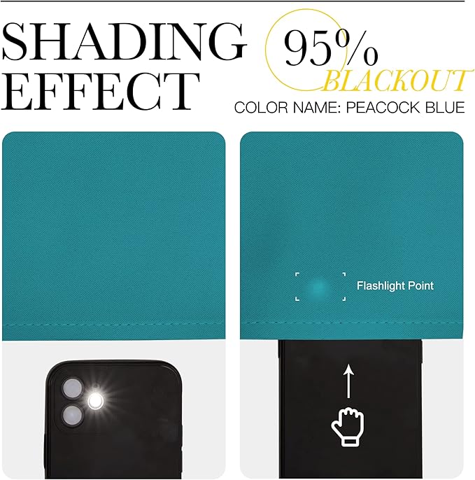 NICETOWN Room Darkening Curtains 96 inch Length 2 Panels, Thermal Insulated Grommet Blackout Curtains for Modern Casual Elegant Bedroom Kids Room Theme Decoration (Peacock Teal, 2 Pieces, W55)