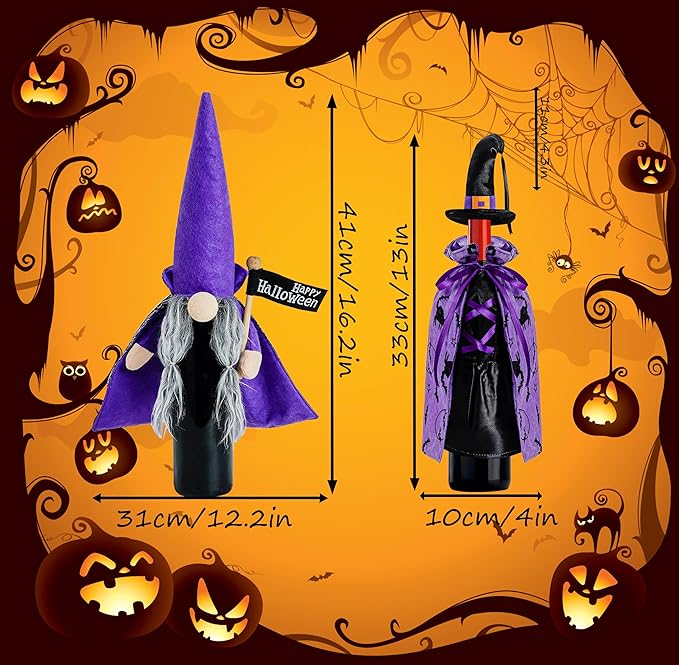 JOYEONDEF 2 Pieces Halloween Wine Bottle Cover Decorative Dracula Halloween Wine Cover Halloween Party Table Gifts