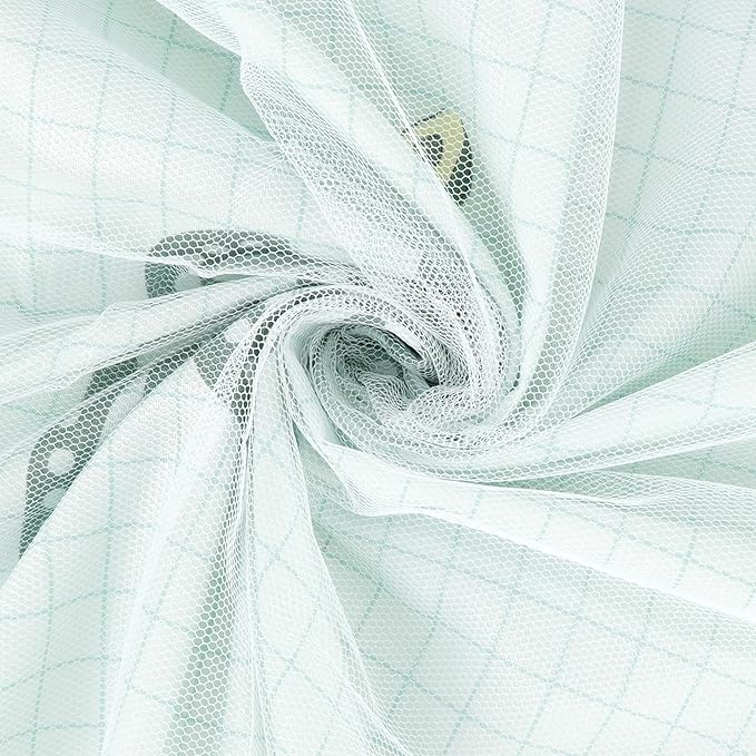 Beautiful Gauze Bunk Bed Curtains Drapes with Lace Privacy Bed Canopy for Bottom, 2 Panels, Avocado