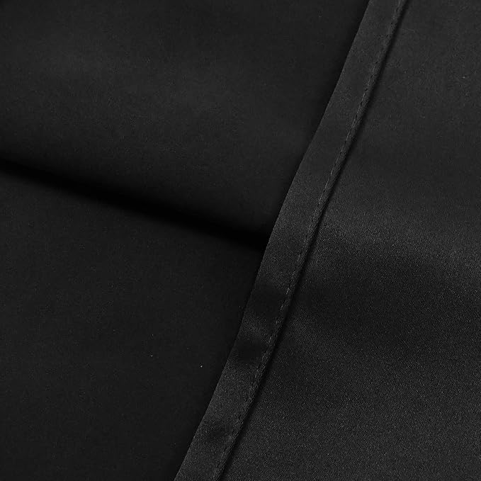 Black Valances for Windows for Kitchen Blackout Thermal Insulated Curtain Valance for Bathroom/Office Short Straight Drape Valance for Bedroom Kids Room 42 Inch Wide by 18 Inch Long 1 Panel