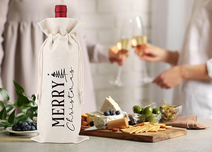 Christmas Wine Gift Bags,Pairs Well With Christmas,Christmas Wine Bags,Wine Gift Bag,Christmas Drawstring Wine Bag,Christmas Party Favors,Holiday Party Favors,1 Drawstring Gift Wine Bag,Q35