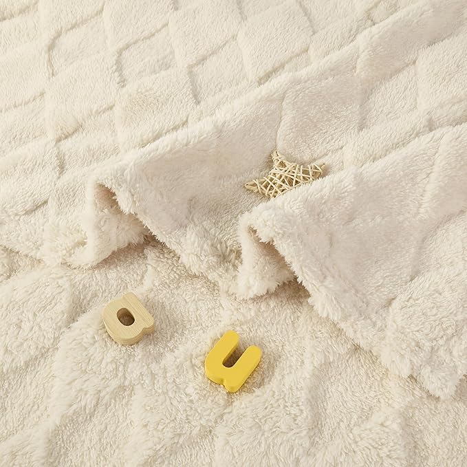 Sherpa Baby Blanket for Girls Toddlers Fleece Fluffy Fuzzy Blanket for Baby,Soft Warm Cozy Fleece Blanket,Receiving Blanket for Infant Newborn (beige, 30 * 40, diamond)