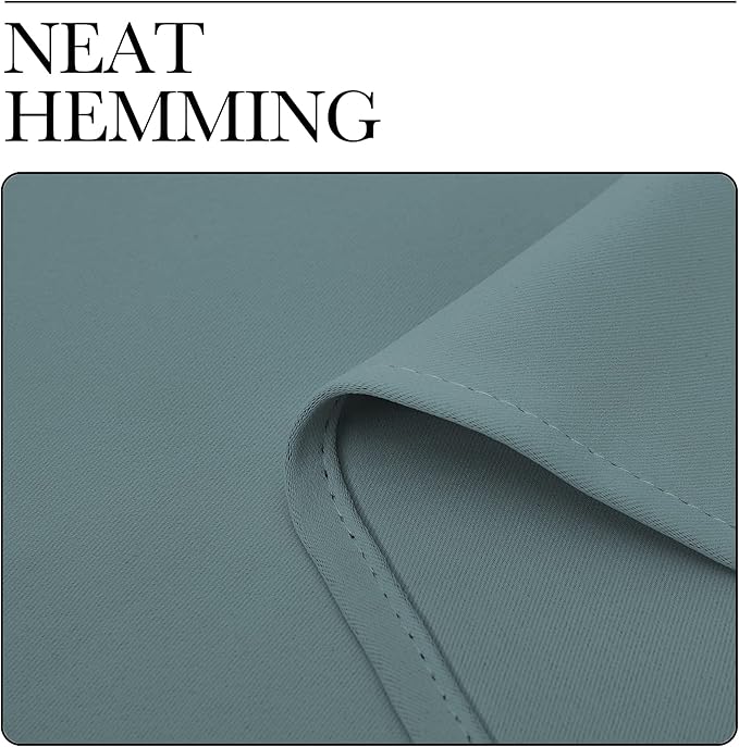 NICETOWN Modern Blackout Curtains Noise Reducing, Thermal Insulated and Privacy Room Darkening Drape Panels for Boy's Guest Room Door Small Short Window (Greyish Blue, 2 Panels, W34 x L63 -Inch)